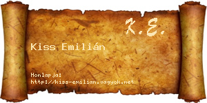 Kiss Emilián névjegykártya